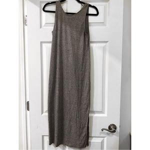 H&M soft midi open back grey tank dress